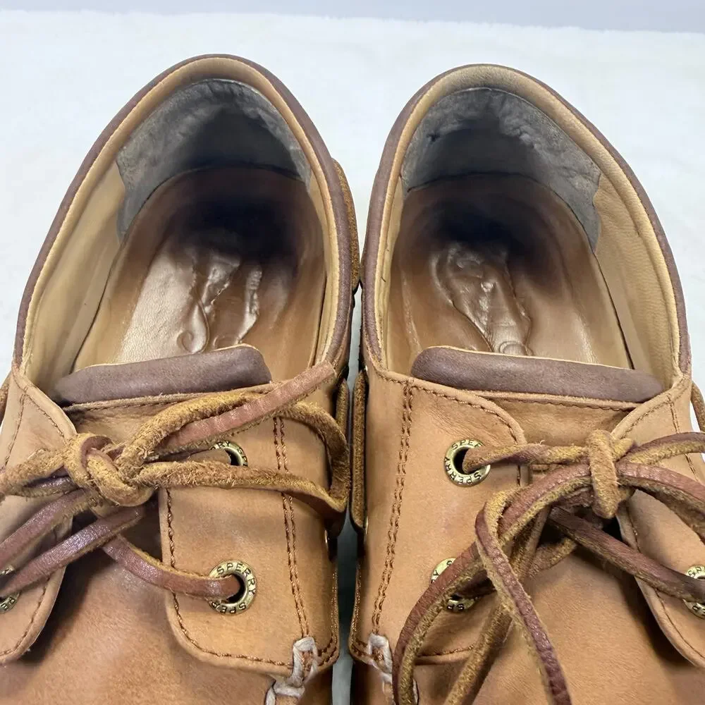 Sperry Top-Sider Men’s Billfish 3-Eye Tan Leather Boat Shoes Size 10